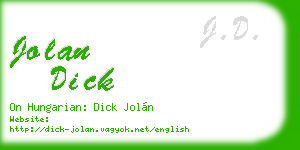 jolan dick business card